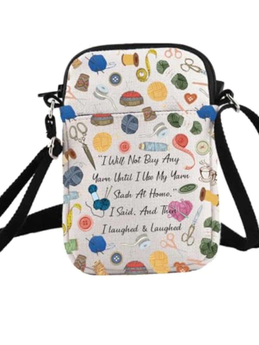 PXTIDY Polyester Crossbody Bag Travel Purse Knitting Project Sling